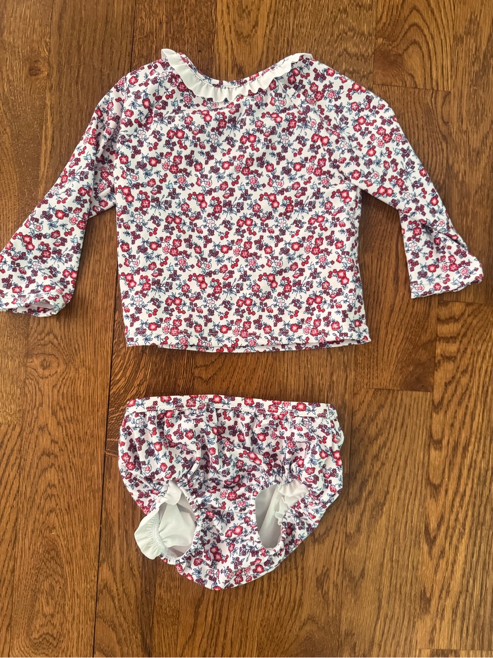 Janie & Jack  Two-Piece Swim Set -  Red white & blue floral